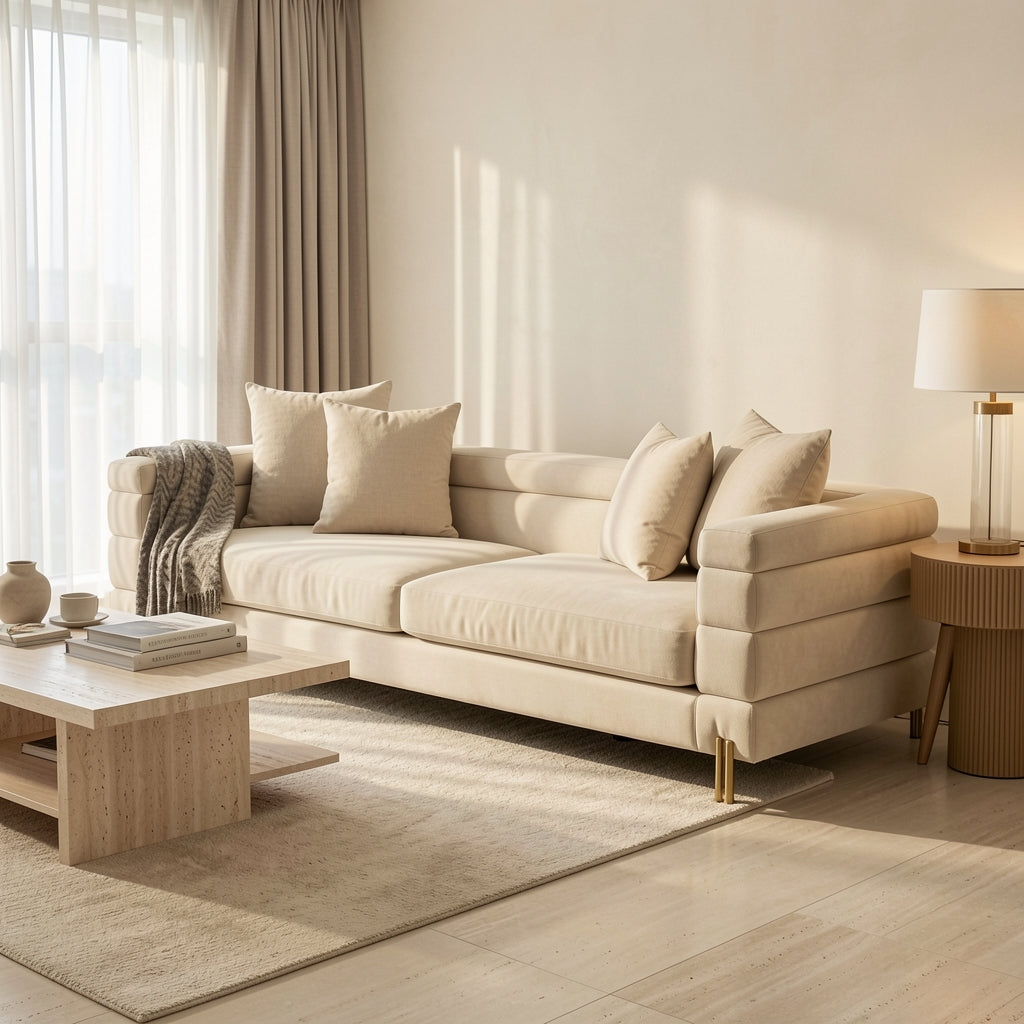Blue Sofa in home staged