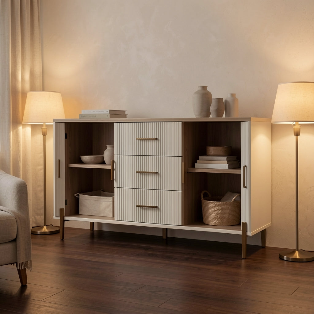 White Cabinet · Edition 1 in warm evening walnut