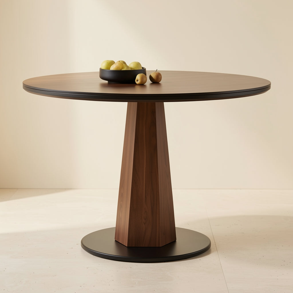 Black Round Dining Table in front