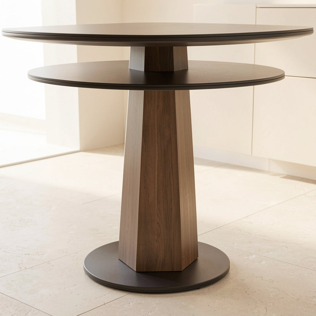 Black Round Dining Table in low