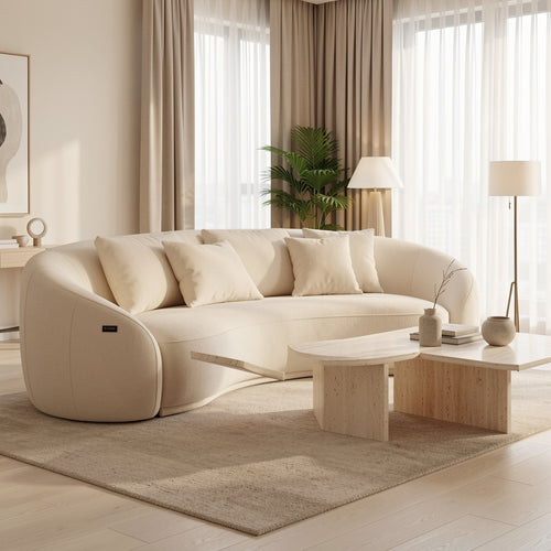 Striped Sofa in home staged