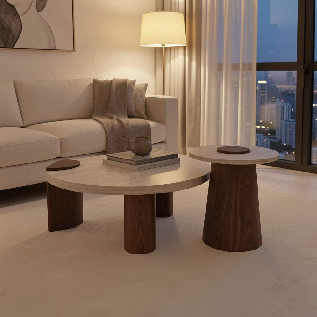 Round Coffee Table · Edition 9 in urban dusk