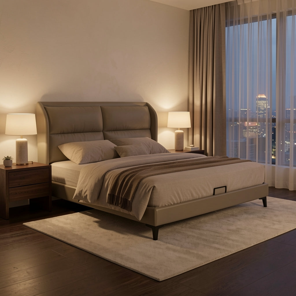 Tufted Bed · Edition 3 in urban dusk