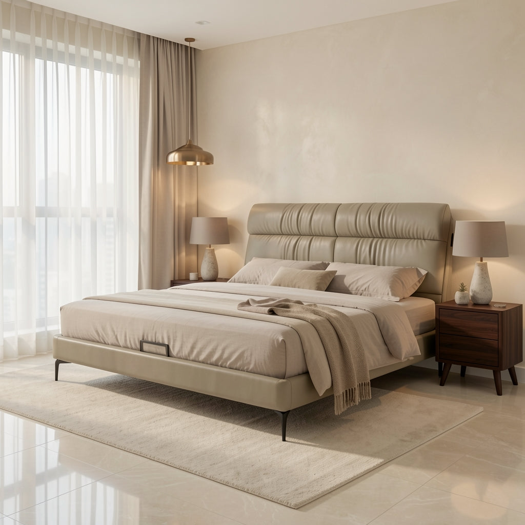 Light Bed in marble bronze
