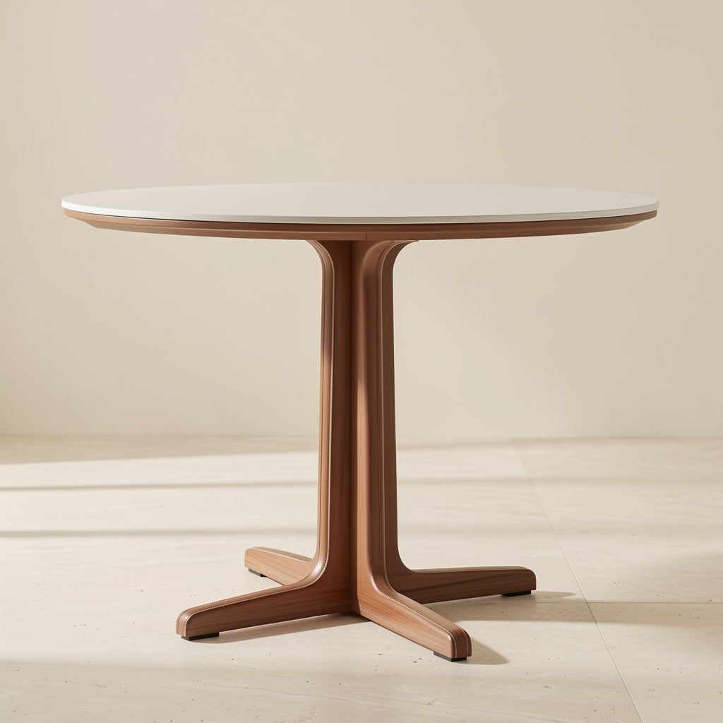 White Round Dining Table · Edition 4 in front