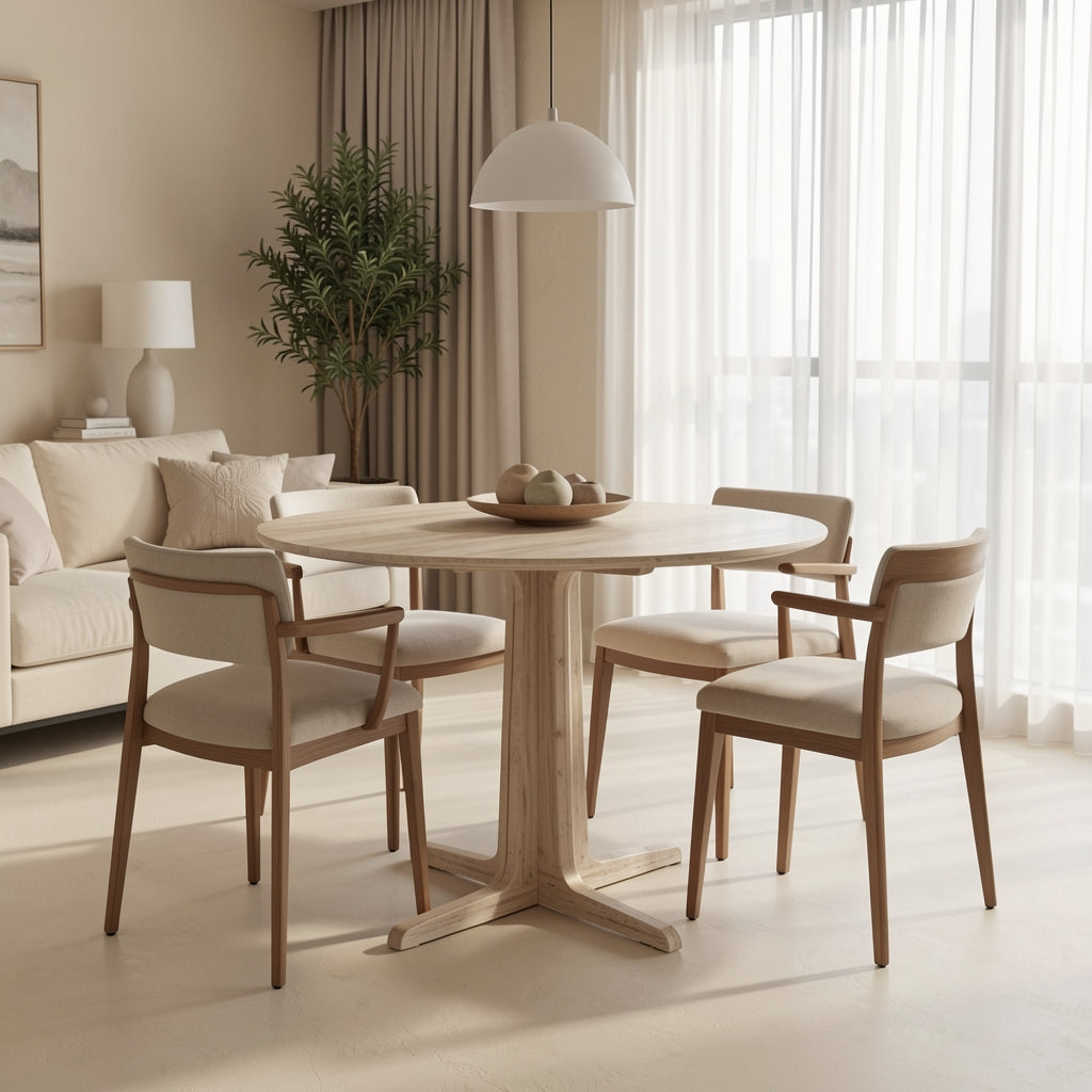 White Round Dining Table · Edition 4 in home staged