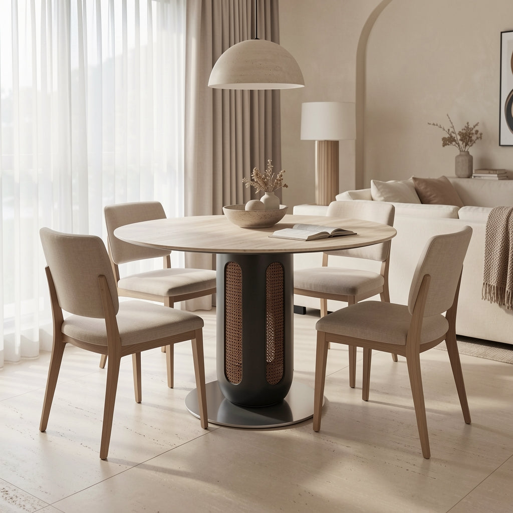 Light Round Dining Table · Edition 2 in home staged