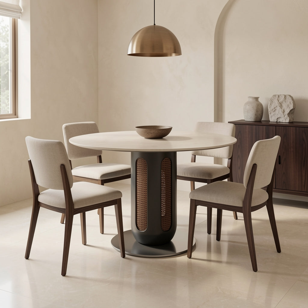 Light Round Dining Table · Edition 2 in marble bronze
