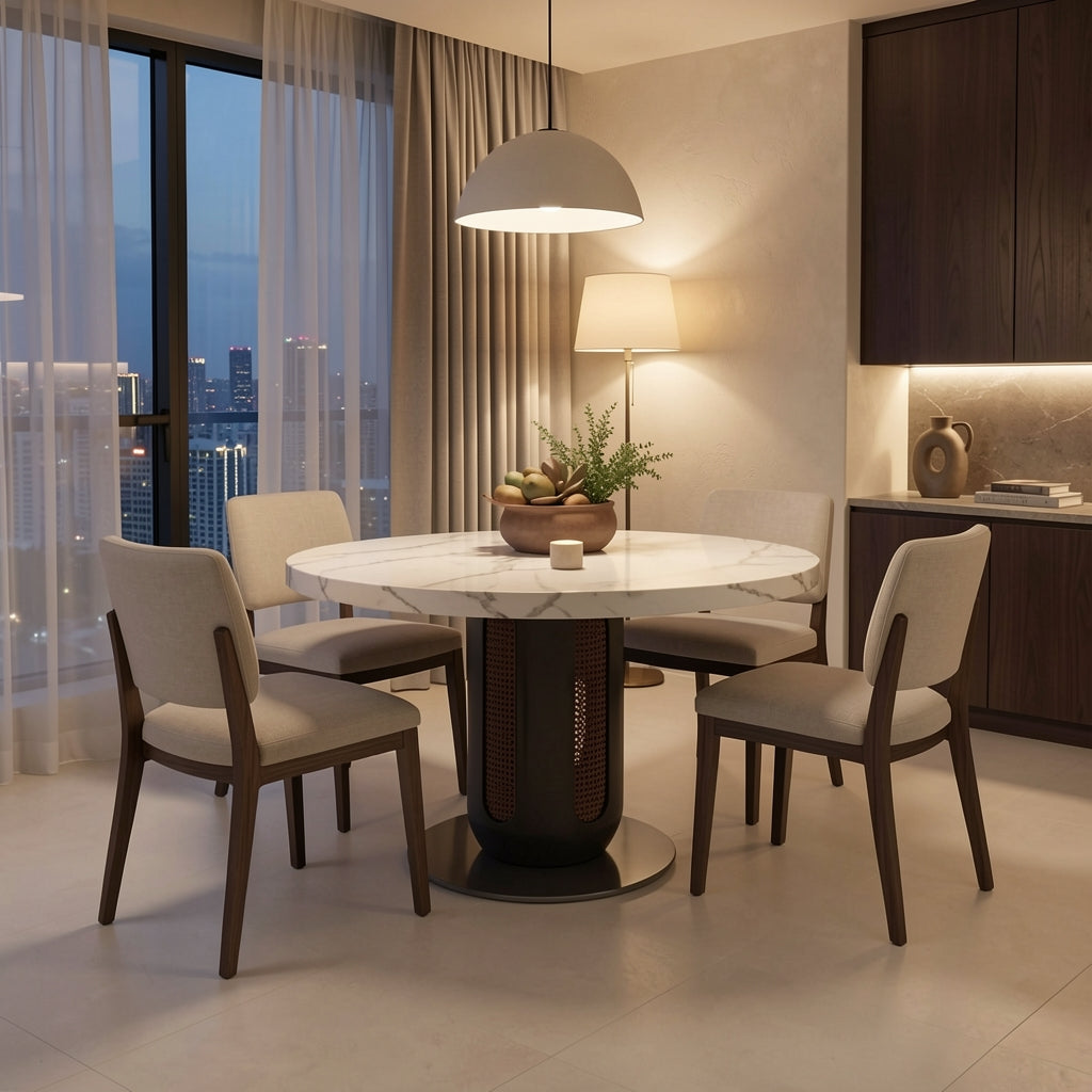 Light Round Dining Table · Edition 2 in urban dusk