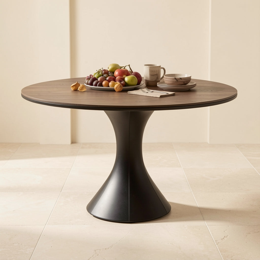 Simple Round Dining Table in front