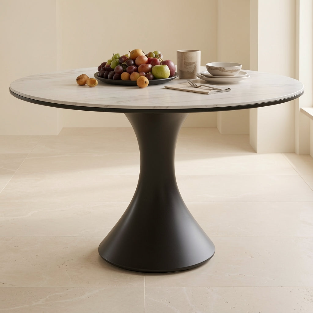 Simple Round Dining Table in low