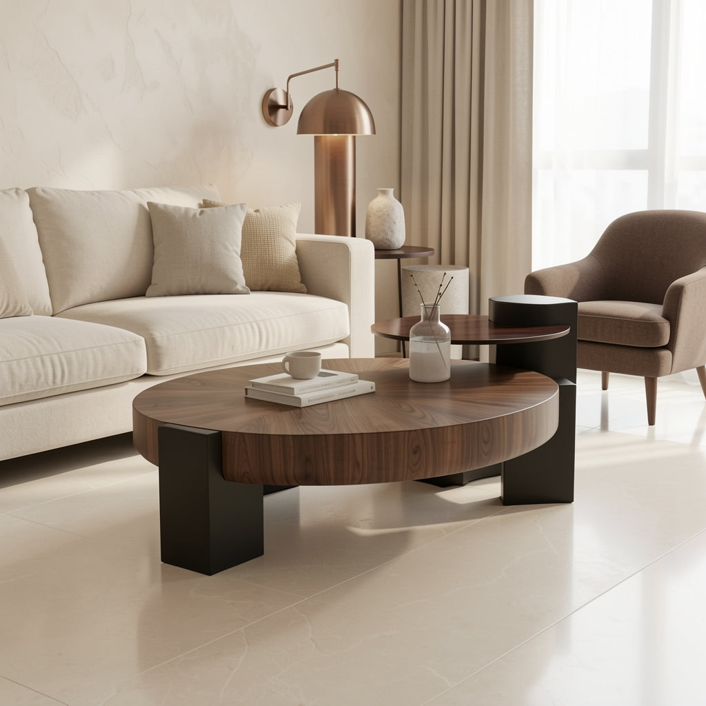 Round Coffee Table · Edition 10 in marble bronze