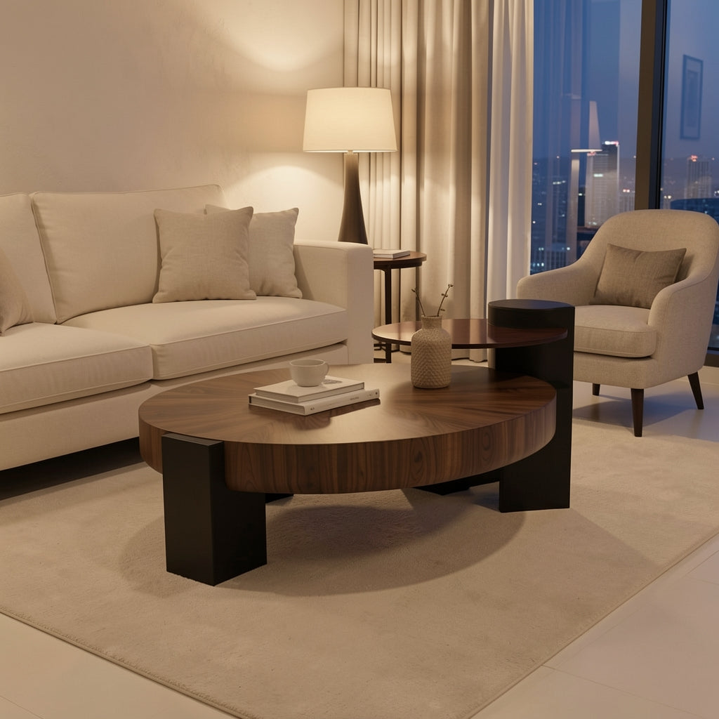 Round Coffee Table · Edition 10 in urban dusk