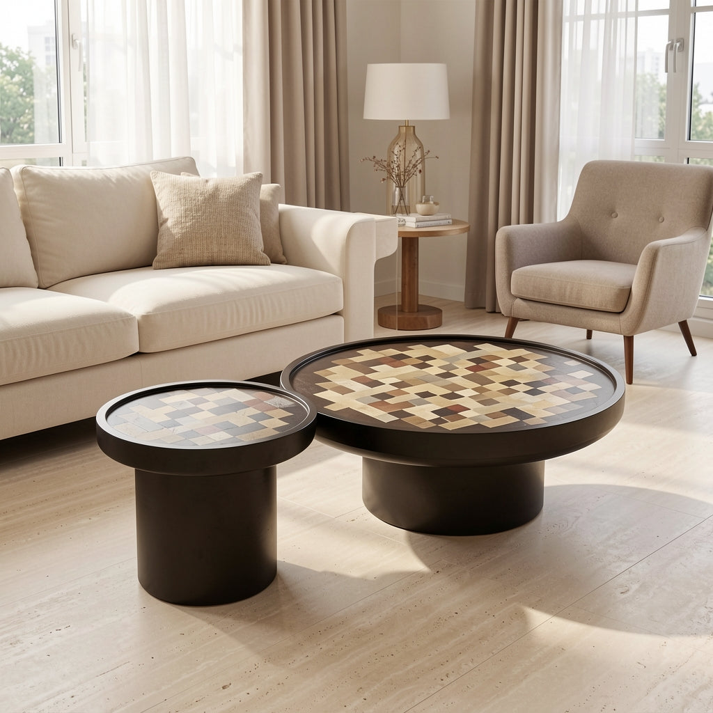 Mosaic Coffee Table in home staged