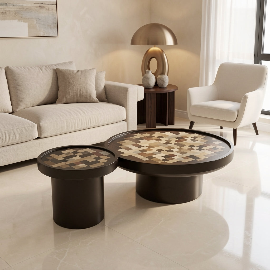 Mosaic Coffee Table in marble bronze