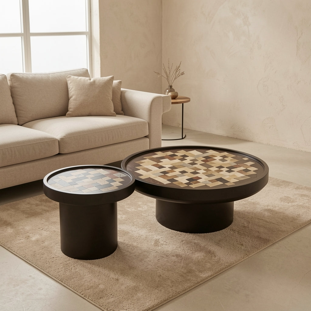 Mosaic Coffee Table in tonal taupe cocoon