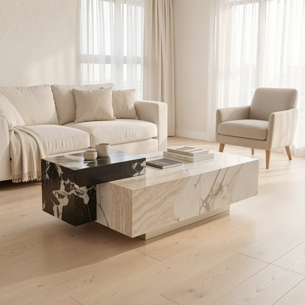 Rectangular Coffee Table · Edition 4 in soft oak daylight