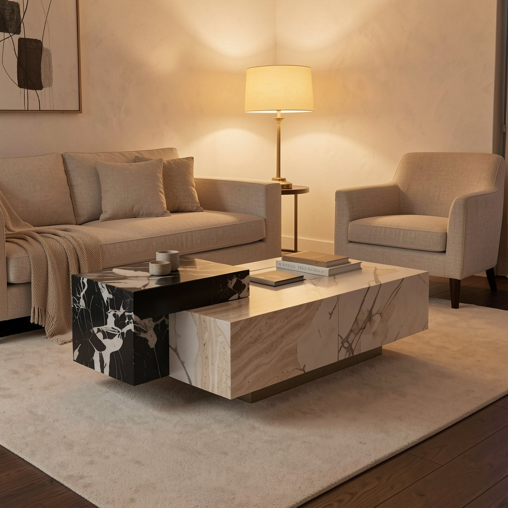 Rectangular Coffee Table · Edition 4 in warm evening walnut