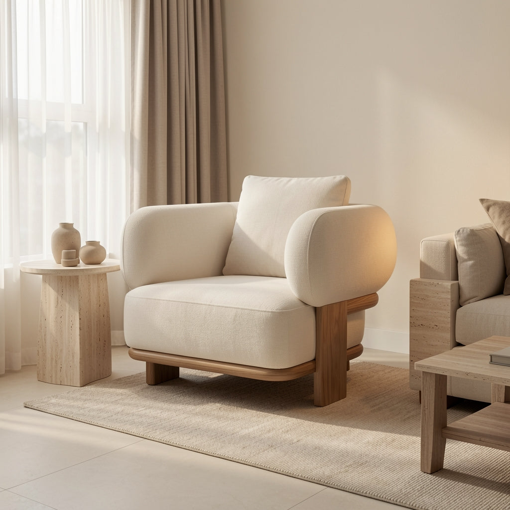 Modern Accent Chair in home staged
