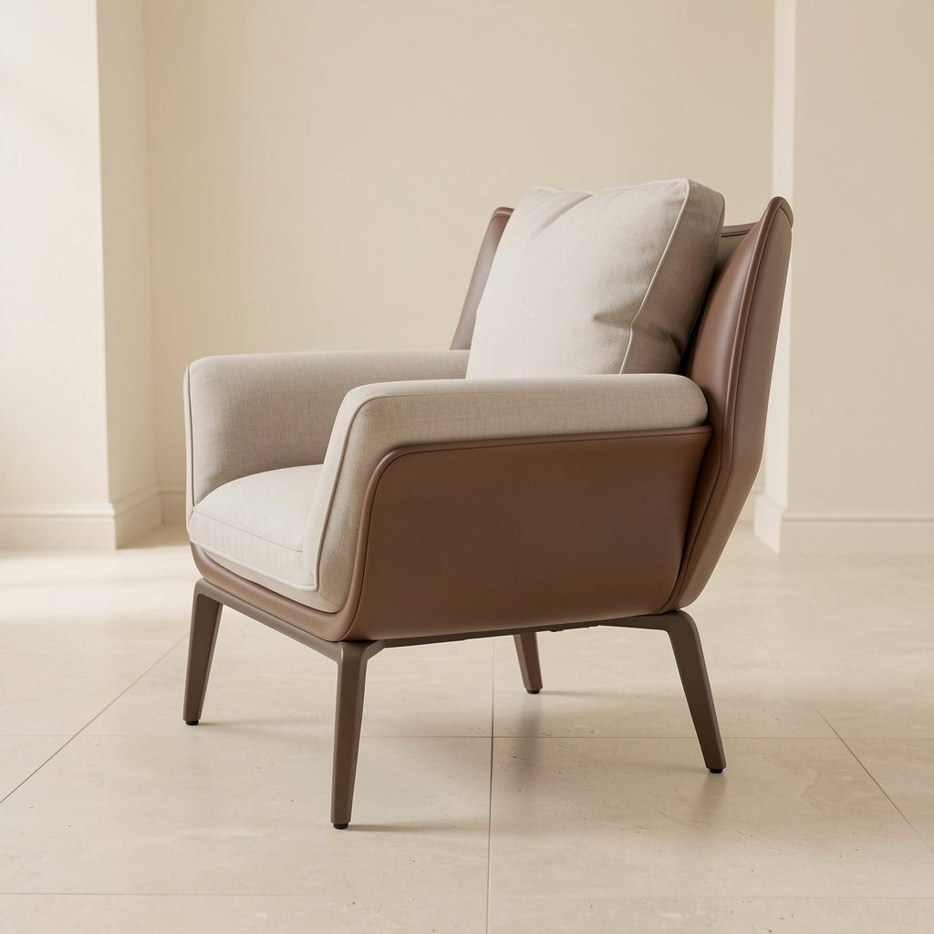 Gray Accent Chair in right