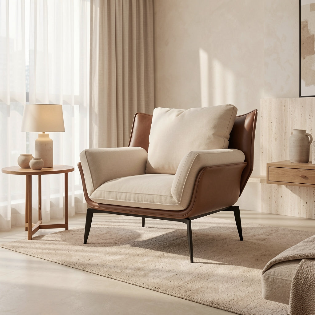 Gray Accent Chair in home staged
