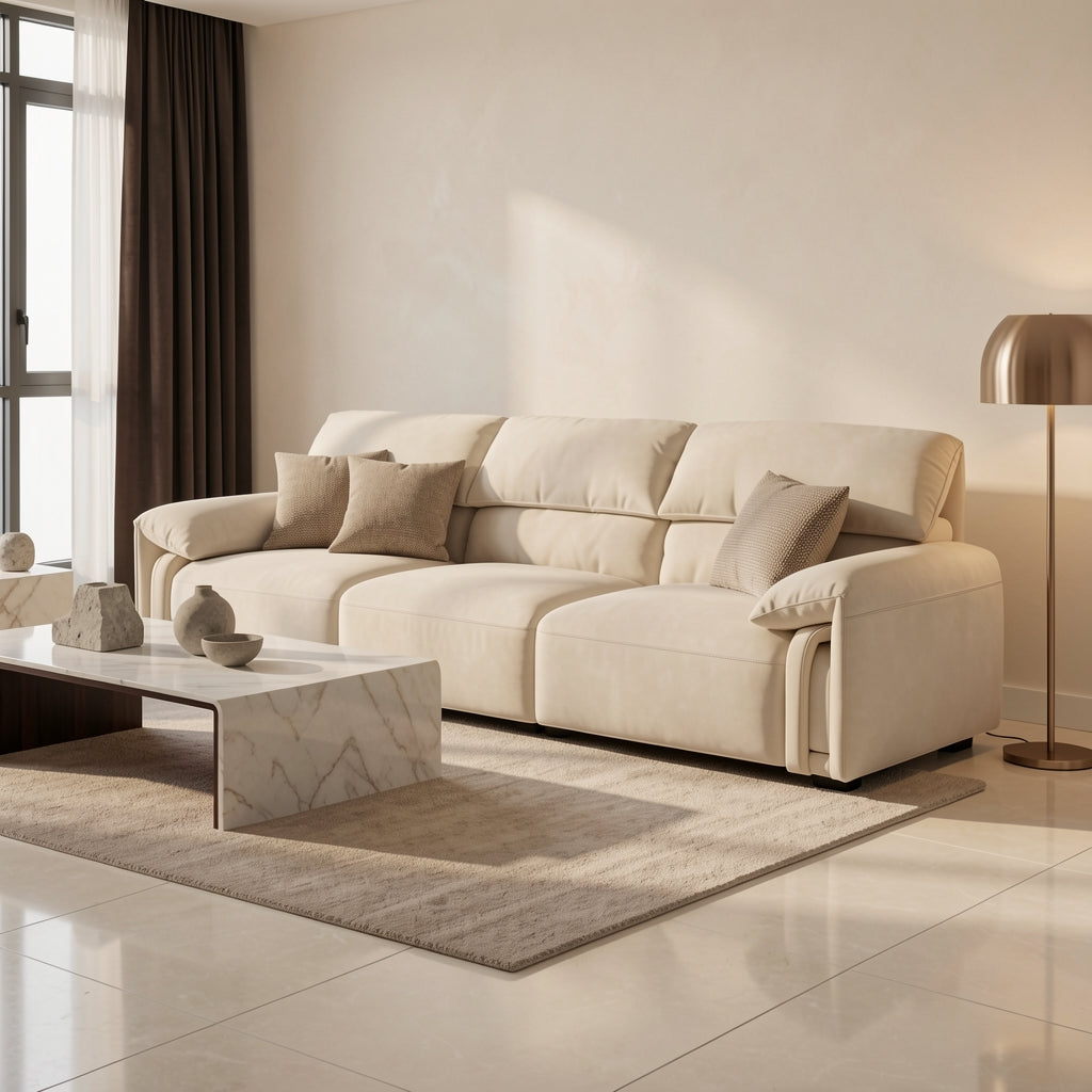 Gray Chaise Lounge Sofa in marble bronze